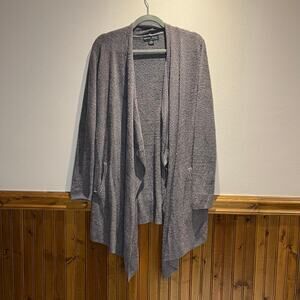 Barefoot Dreams Cozychic Light Circle Cardigan Sz S/M Gray Loungewear Cozy